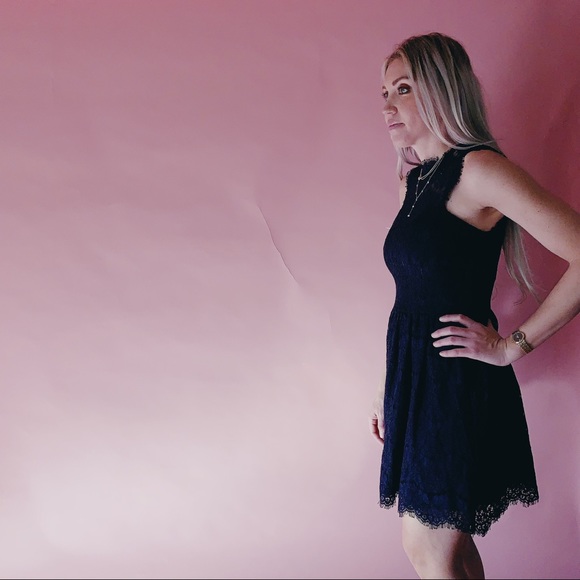 ✨SALE✨Navy Blue Lace Babydoll Dress - Picture 7 of 8